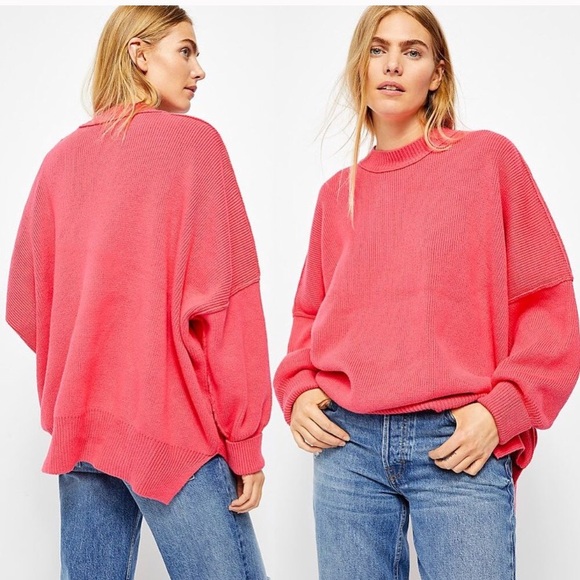 Free People Sweaters Nwt Easy Street Tunic Sweater Pink Poshmark